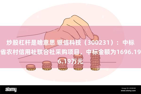 炒股杠杆是啥意思 银信科技（300231）：中标山东省农村信用社联合社采购项目，中标金额为1696.19万元
